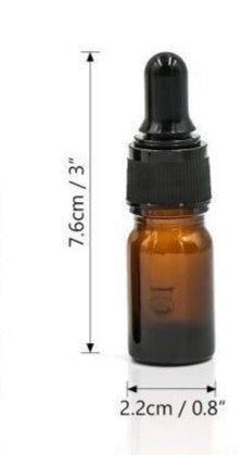 Petite bouteille vide en verre couleur ambre avec pipette - 5 ml